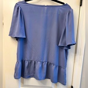 Apt 9 drop waist blue silky top Womens size medium